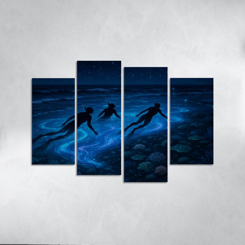 Bioluminescent Reef Point custom paintings frame