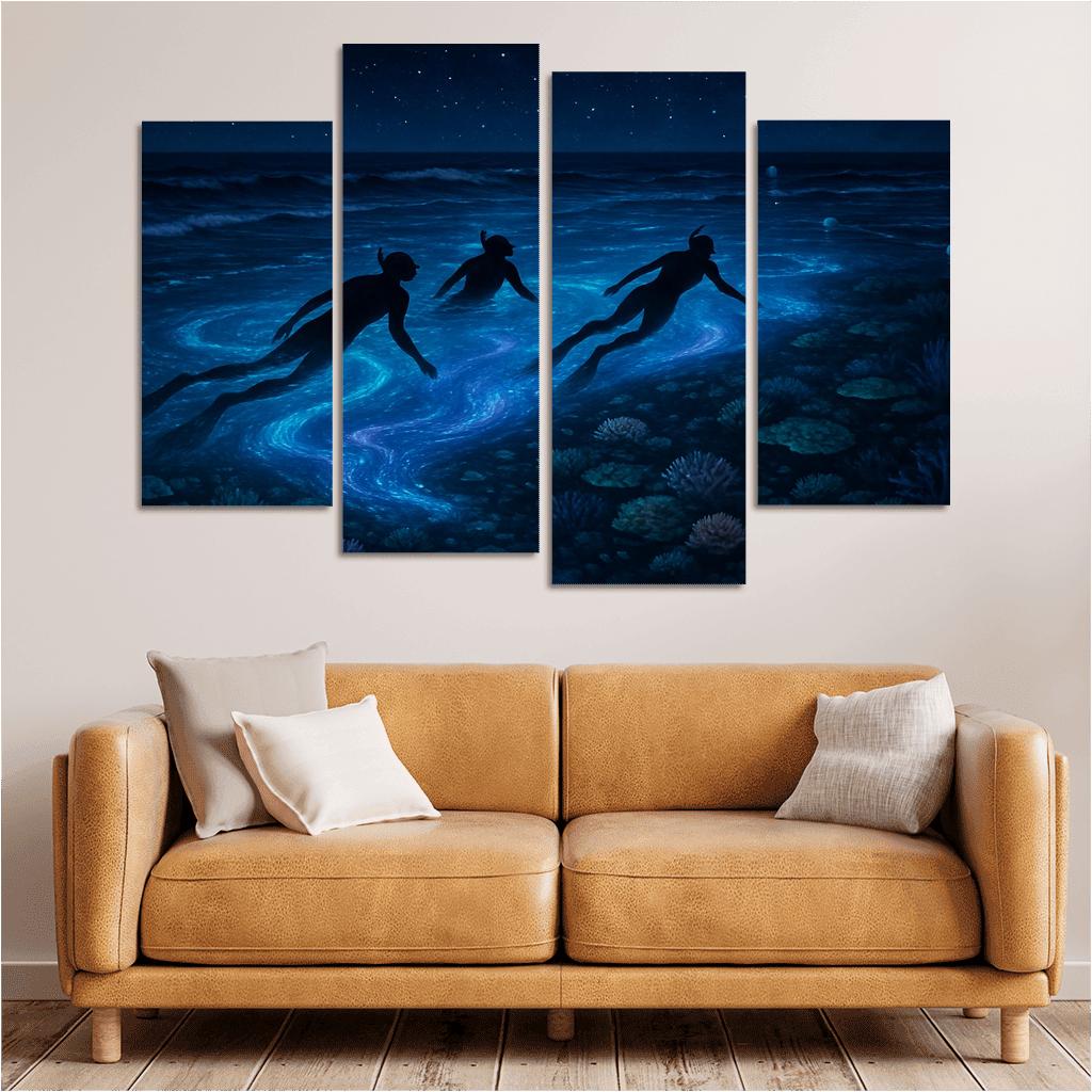 Bioluminescent Reef Point custom paintings frame