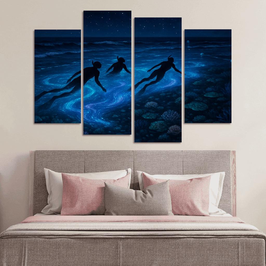 Bioluminescent Reef Point custom paintings frame