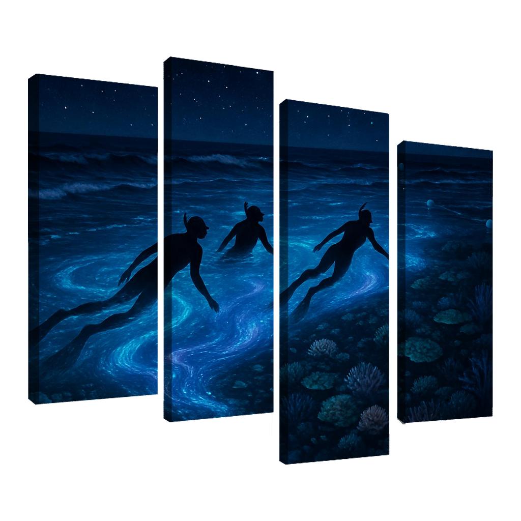 Bioluminescent Reef Point custom paintings frame