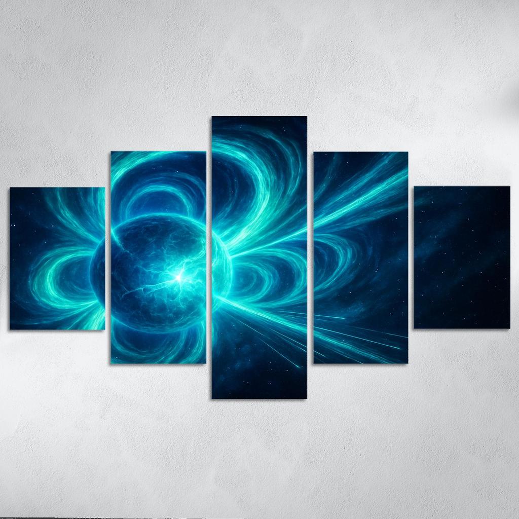 Auroral Crown Of A Magnetar multi-panel paintings
