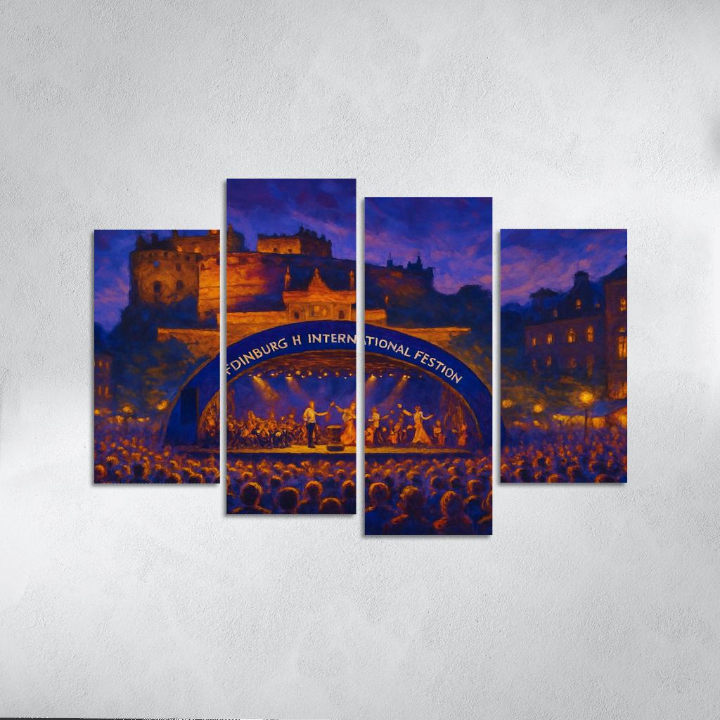 Edinburgh International Festival canvas paintings frame