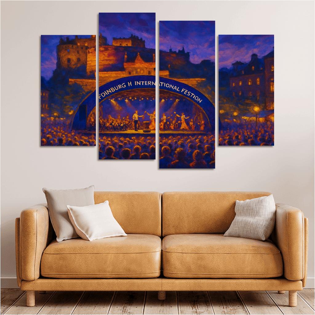 Edinburgh International Festival canvas paintings frame