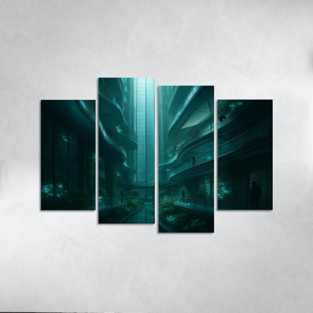 Bioluminescent Atrium Tower modern paintings frame