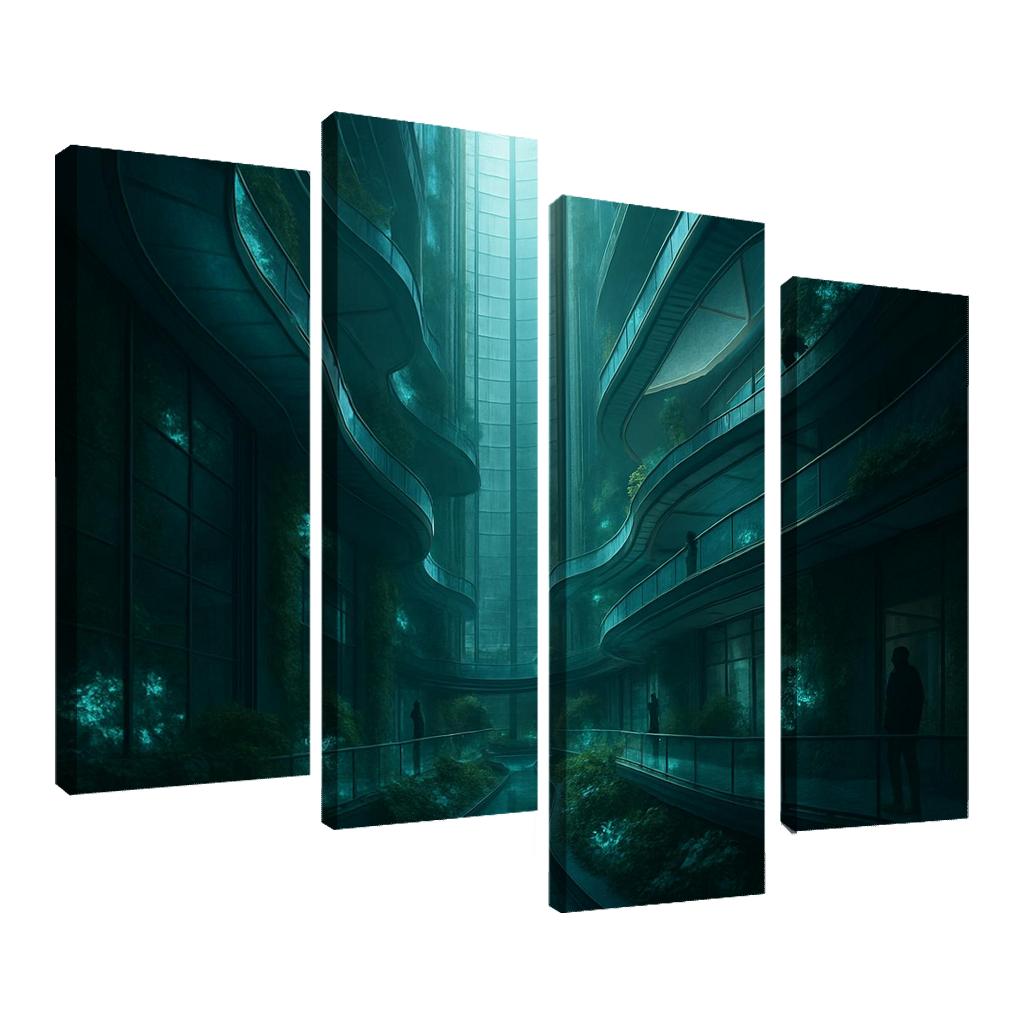 Bioluminescent Atrium Tower modern paintings frame