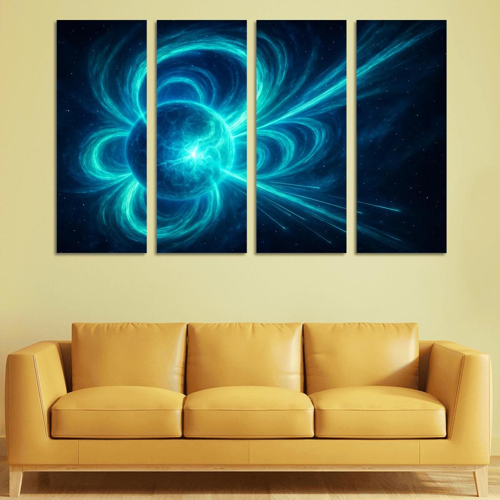 Auroral Crown Of A Magnetar multi-panel paintings