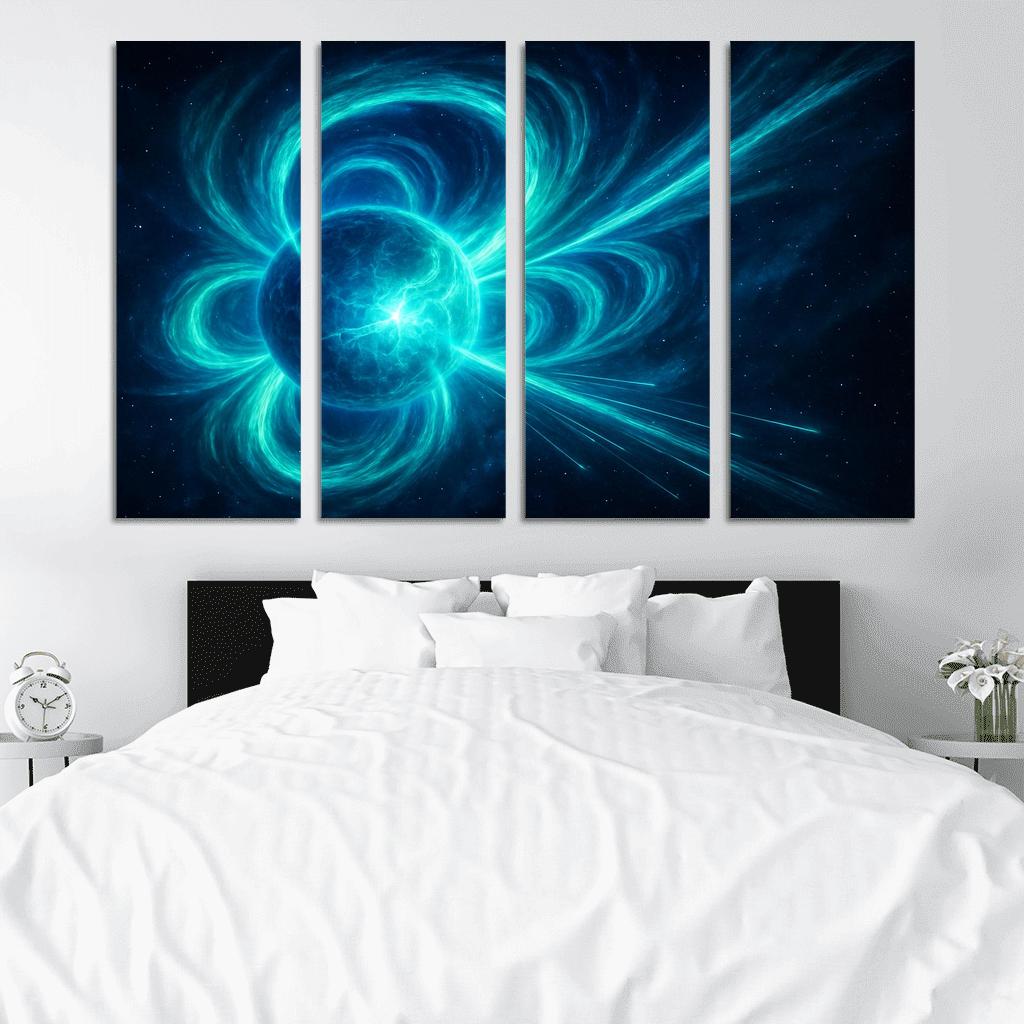 Auroral Crown Of A Magnetar multi-panel paintings