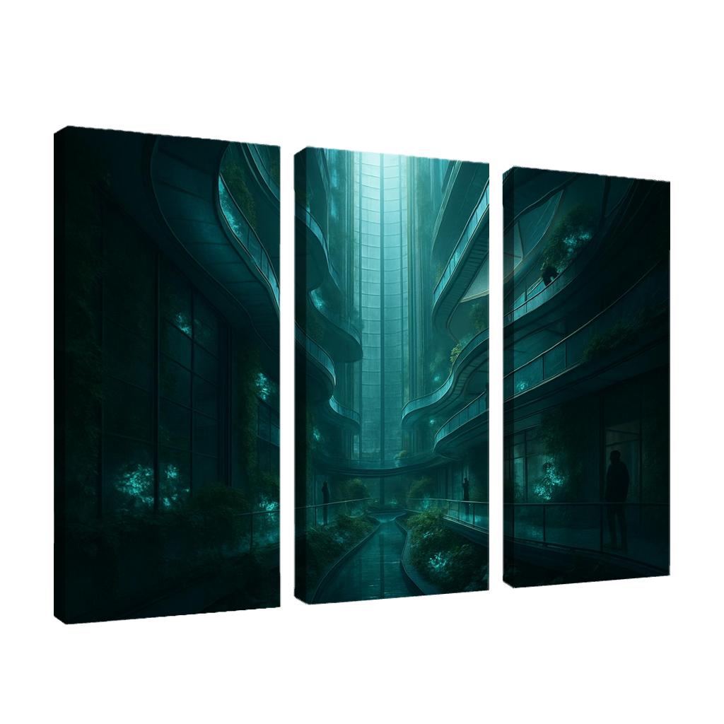 Bioluminescent Atrium Tower modern paintings frame