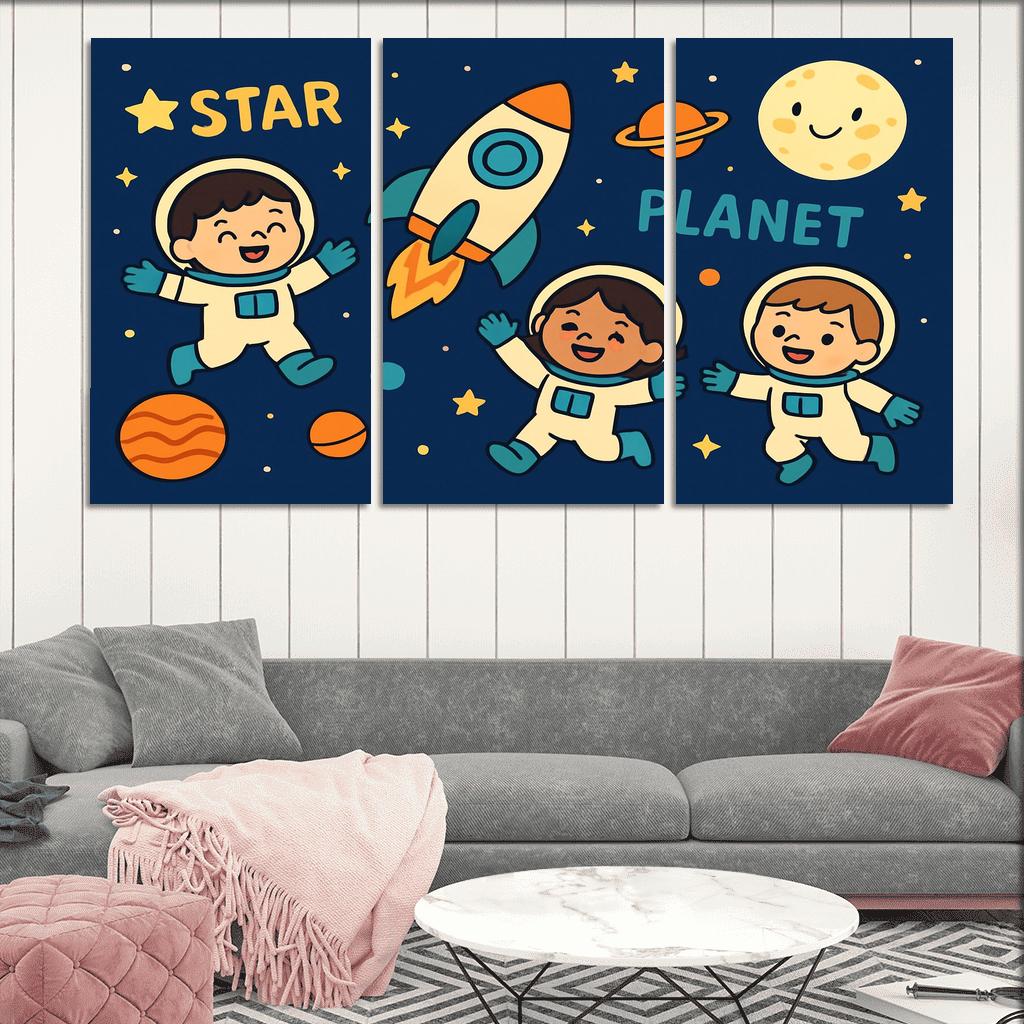 Starlight Space Explorers modern paintings frame