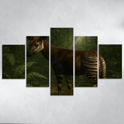 Okapi Among Dense Rainforest Understory art trends