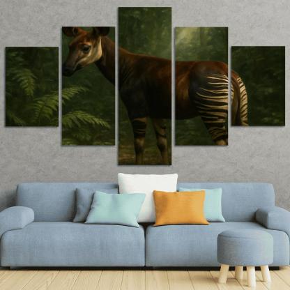 Okapi Among Dense Rainforest Understory art trends