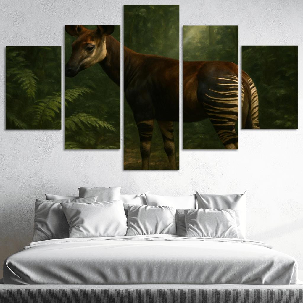Okapi Among Dense Rainforest Understory art trends