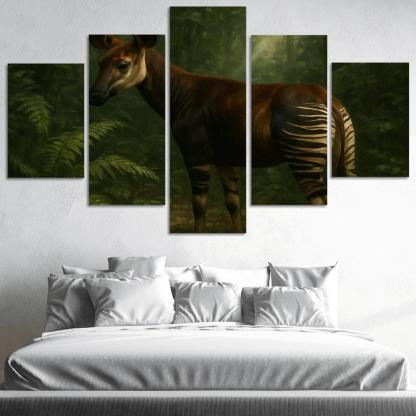 Okapi Among Dense Rainforest Understory art trends