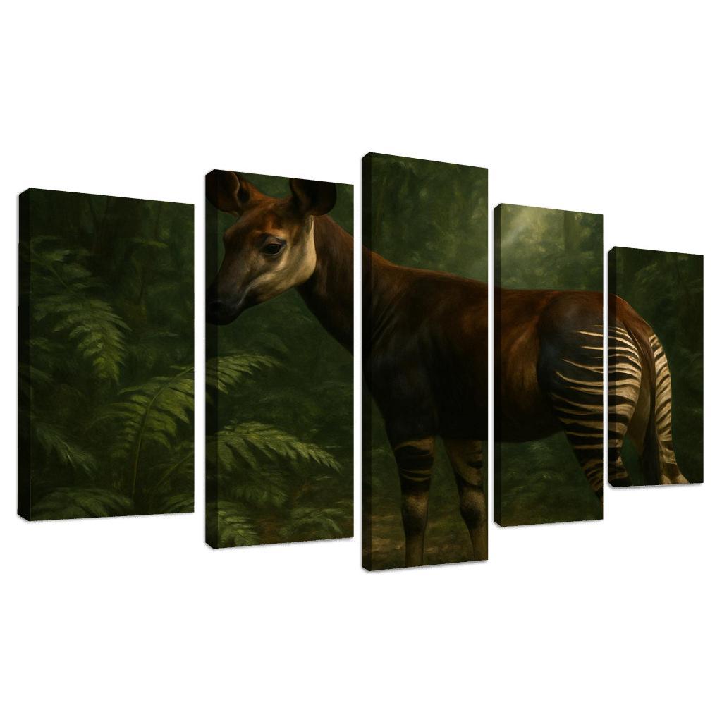 Okapi Among Dense Rainforest Understory art trends