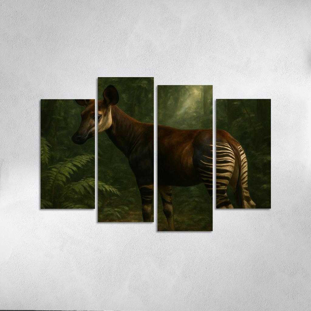 Okapi Among Dense Rainforest Understory art trends