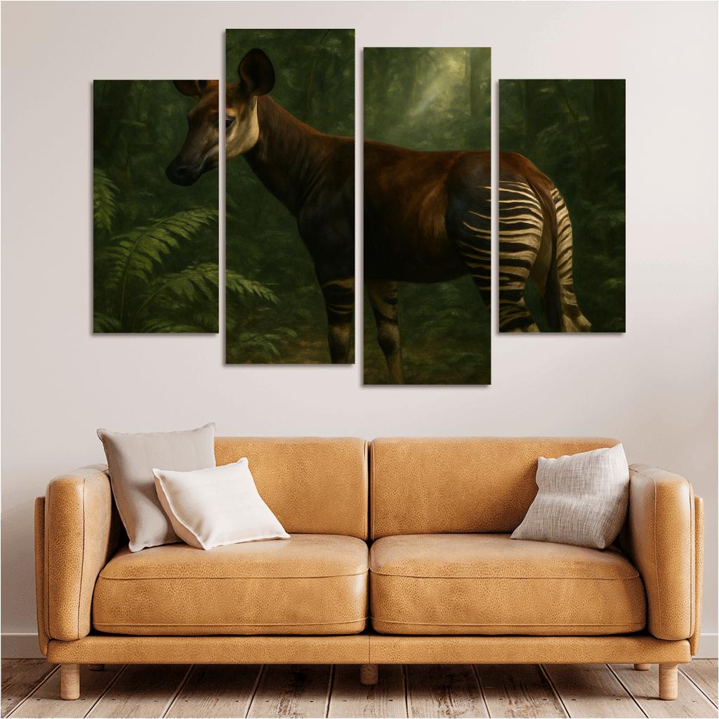 Okapi Among Dense Rainforest Understory art trends