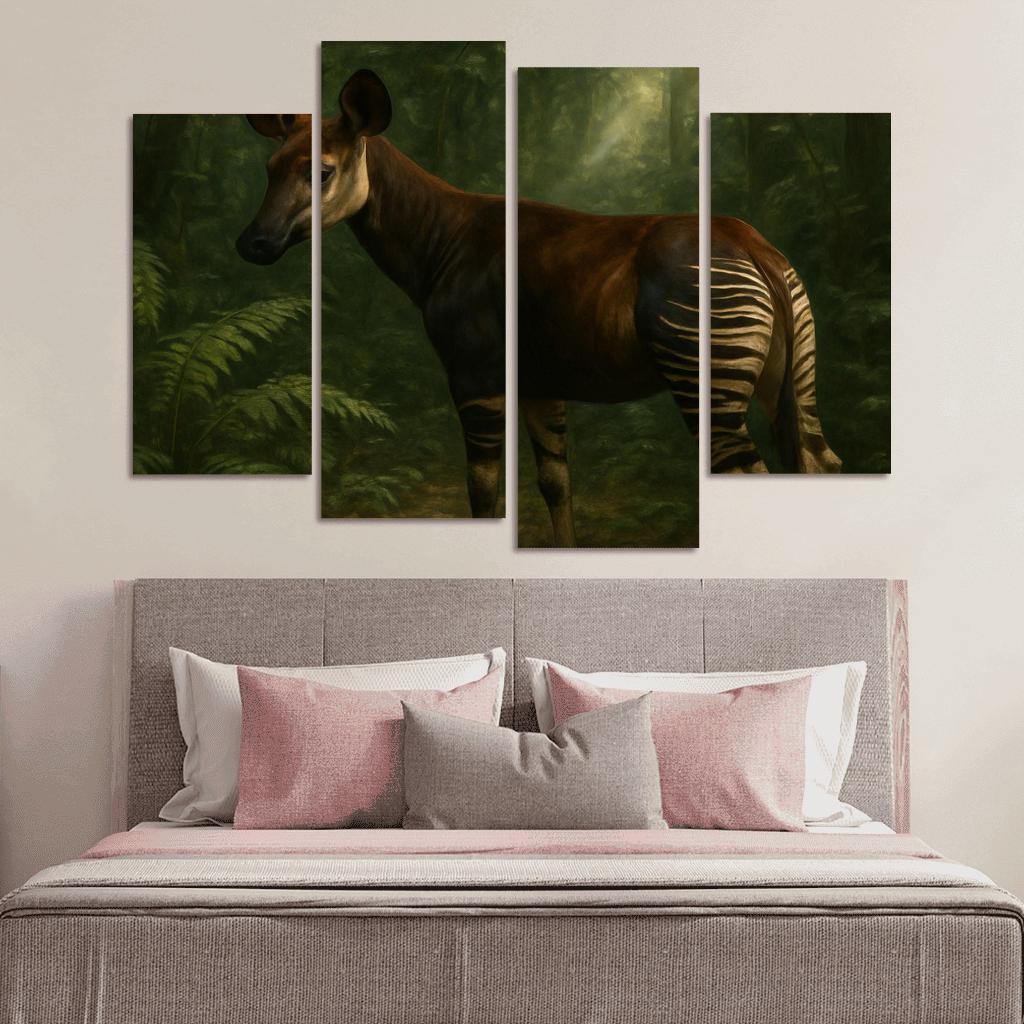 Okapi Among Dense Rainforest Understory art trends