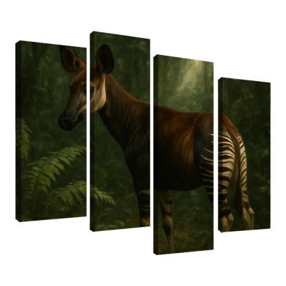 Okapi Among Dense Rainforest Understory art trends