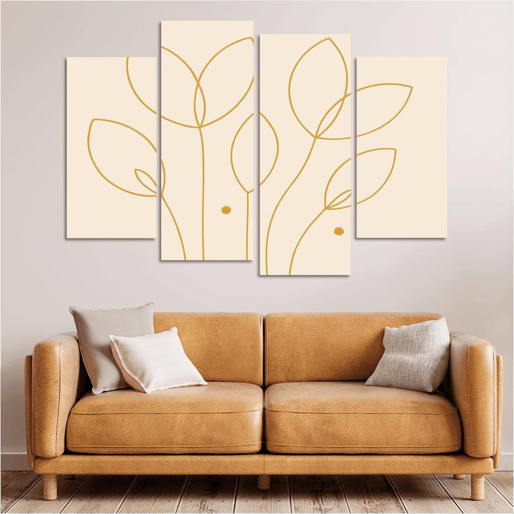 Silent Petal Geometry canvas paintings frame