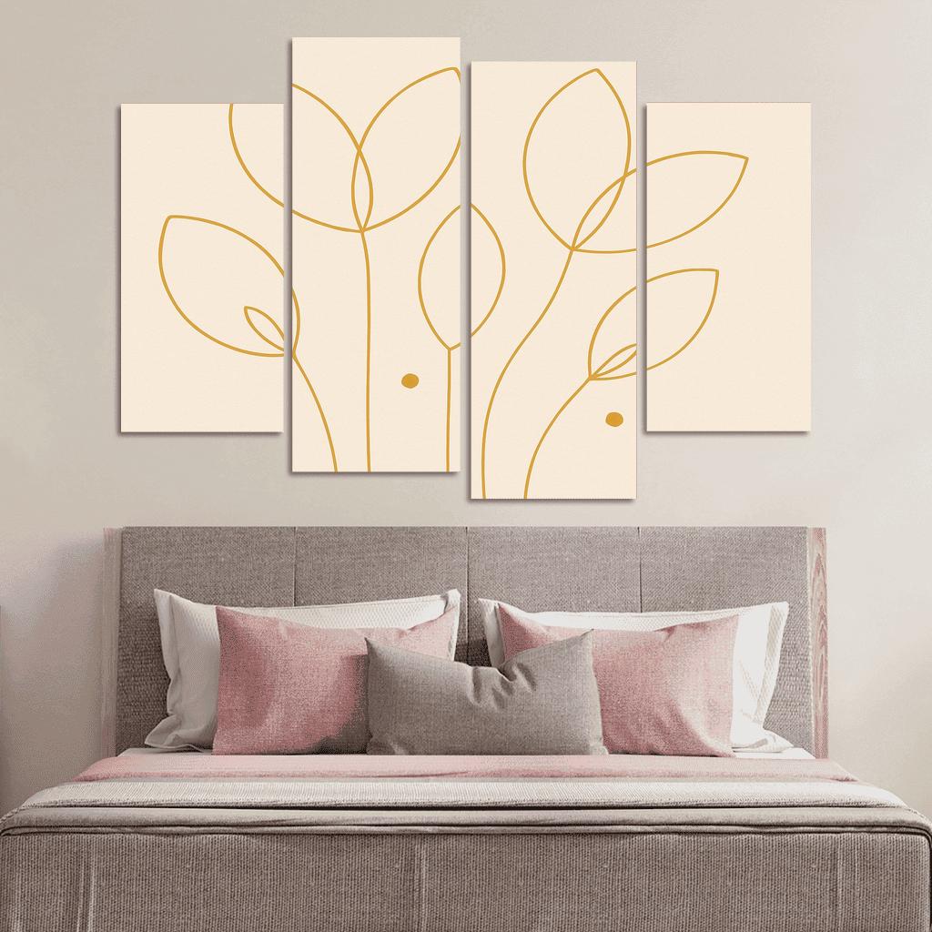 Silent Petal Geometry canvas paintings frame
