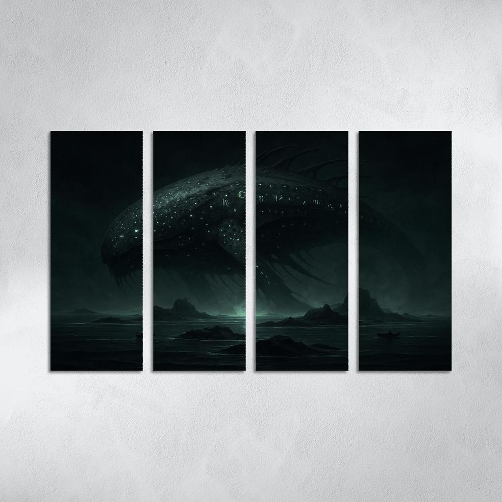The Sable Leviathan Of Silent Reaches multi-panel paintings