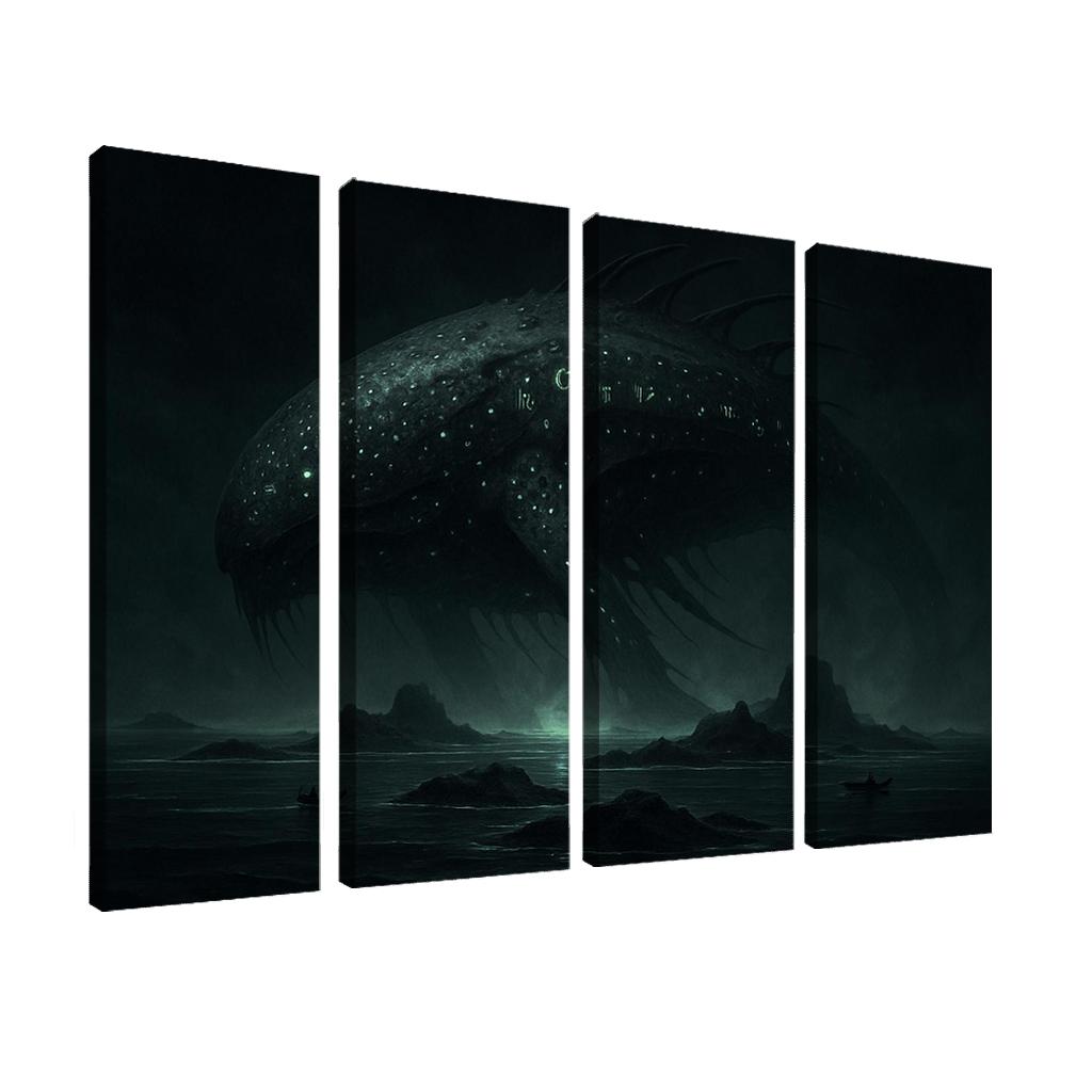 The Sable Leviathan Of Silent Reaches multi-panel paintings