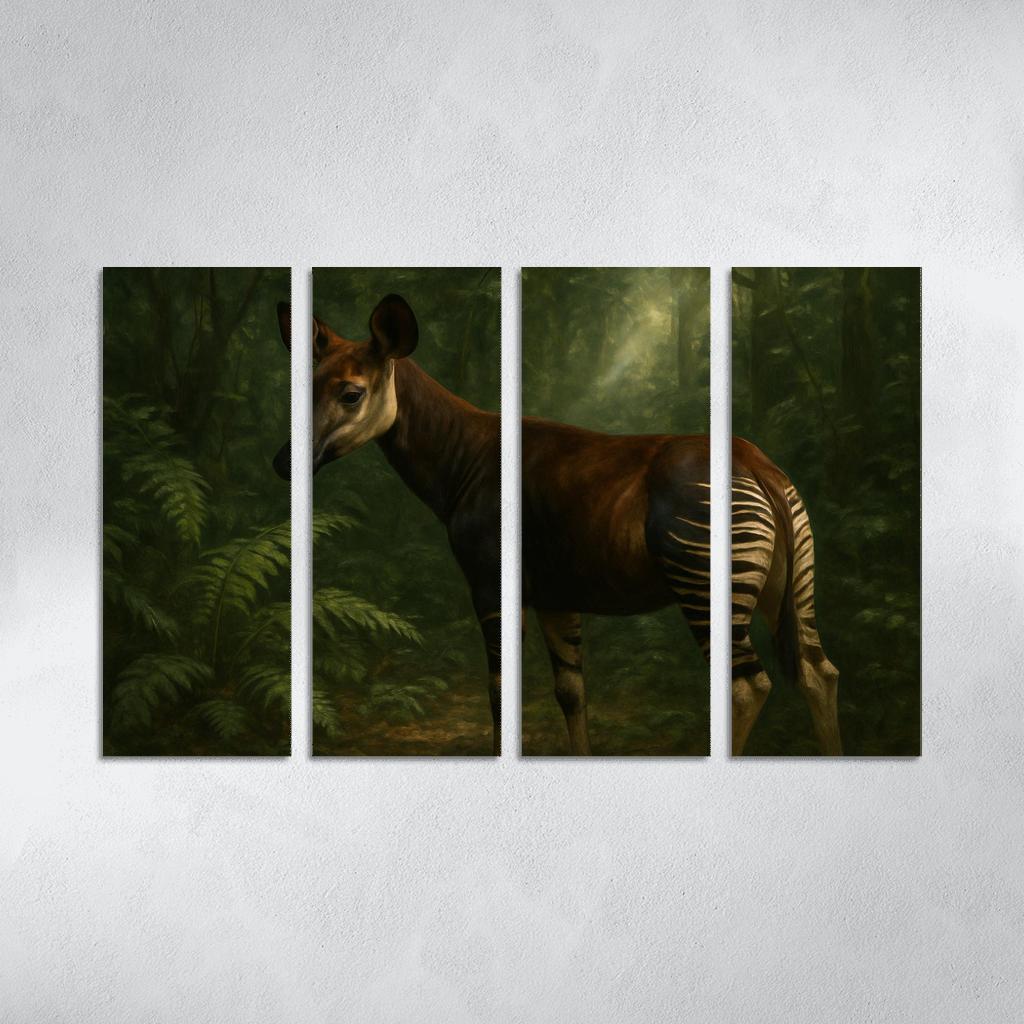 Okapi Among Dense Rainforest Understory art trends