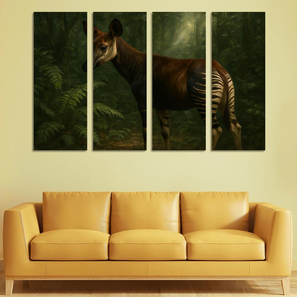 Okapi Among Dense Rainforest Understory art trends