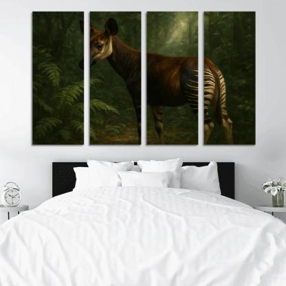 Okapi Among Dense Rainforest Understory art trends