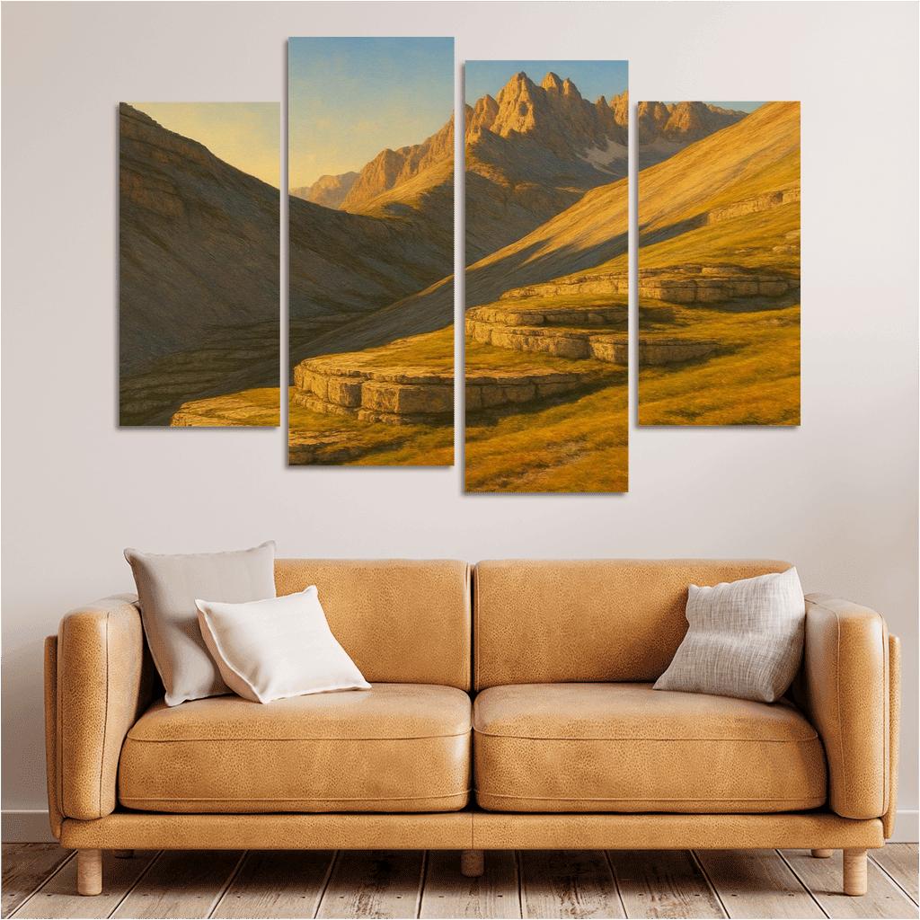 Sunlit Dolomite Terrace framed paintings