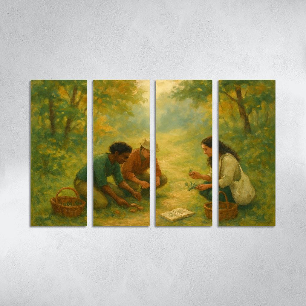 Foraging And Wildcrafting Walks multi-panel paintings