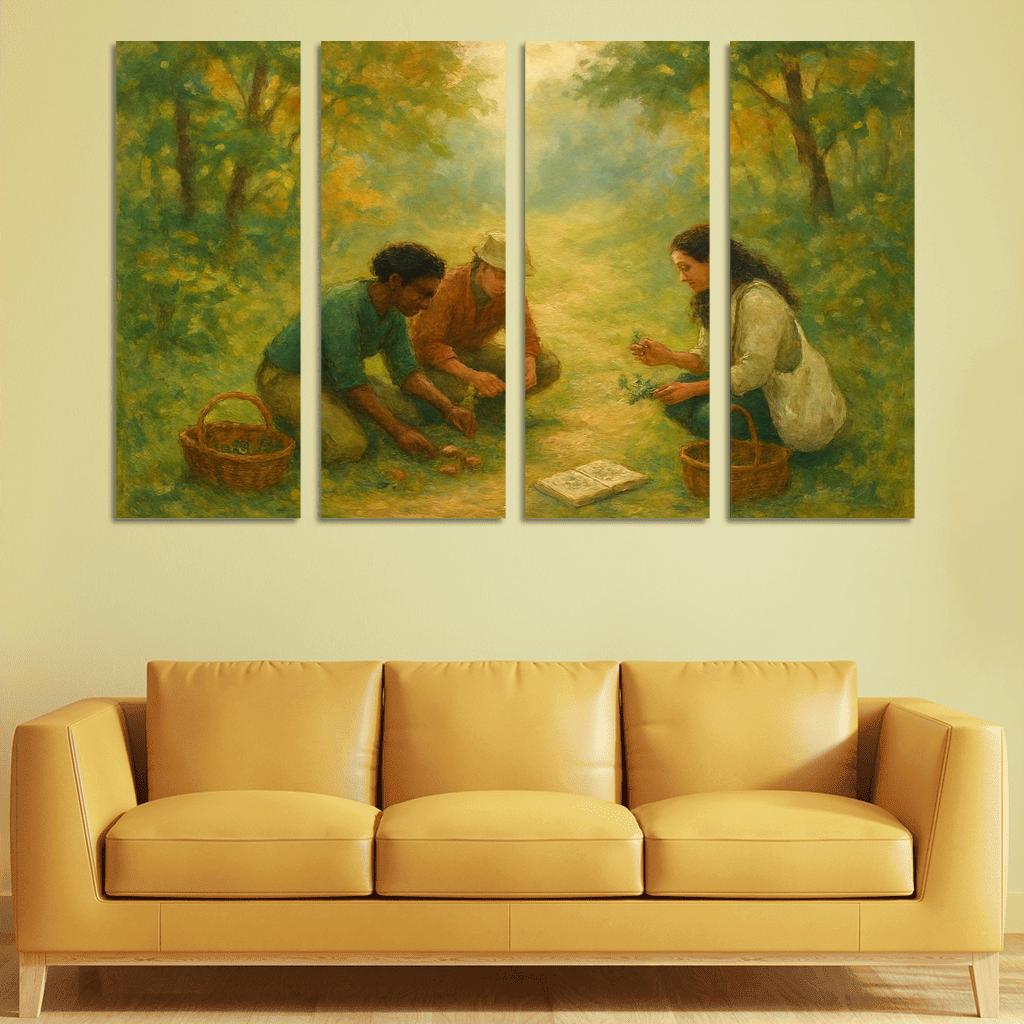 Foraging And Wildcrafting Walks multi-panel paintings