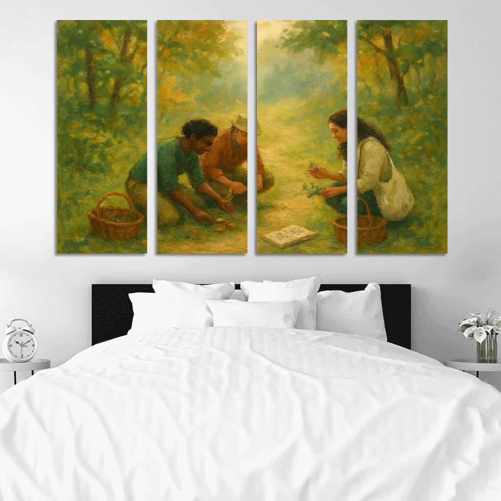 Foraging And Wildcrafting Walks multi-panel paintings