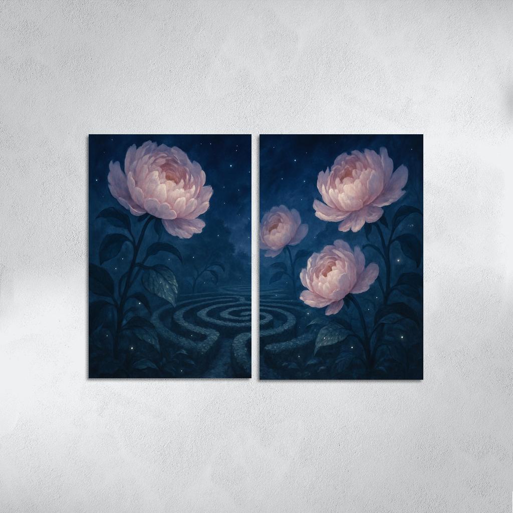 Moonlit Peony Labyrinth home decor