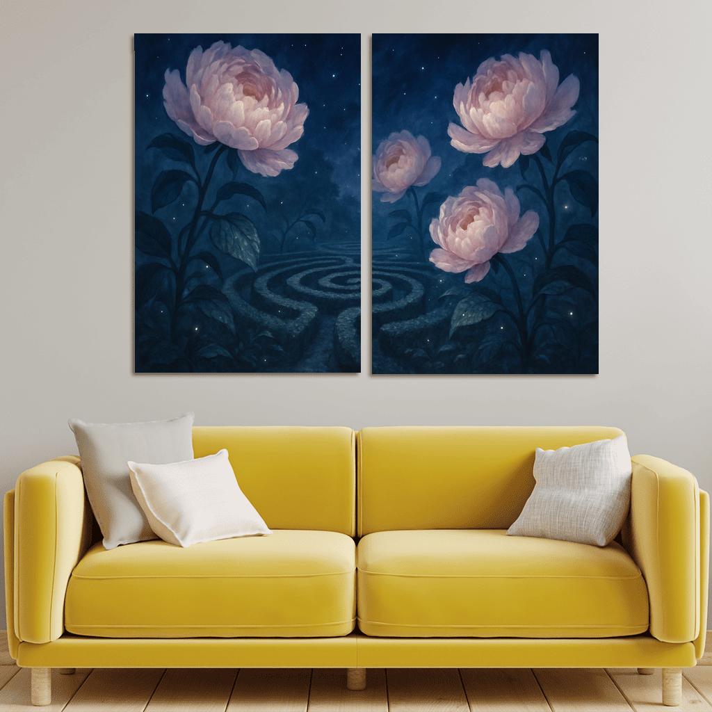 Moonlit Peony Labyrinth home decor