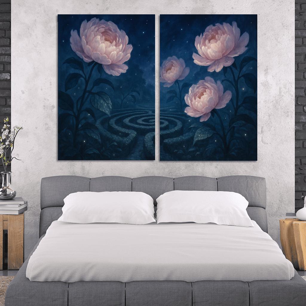 Moonlit Peony Labyrinth home decor