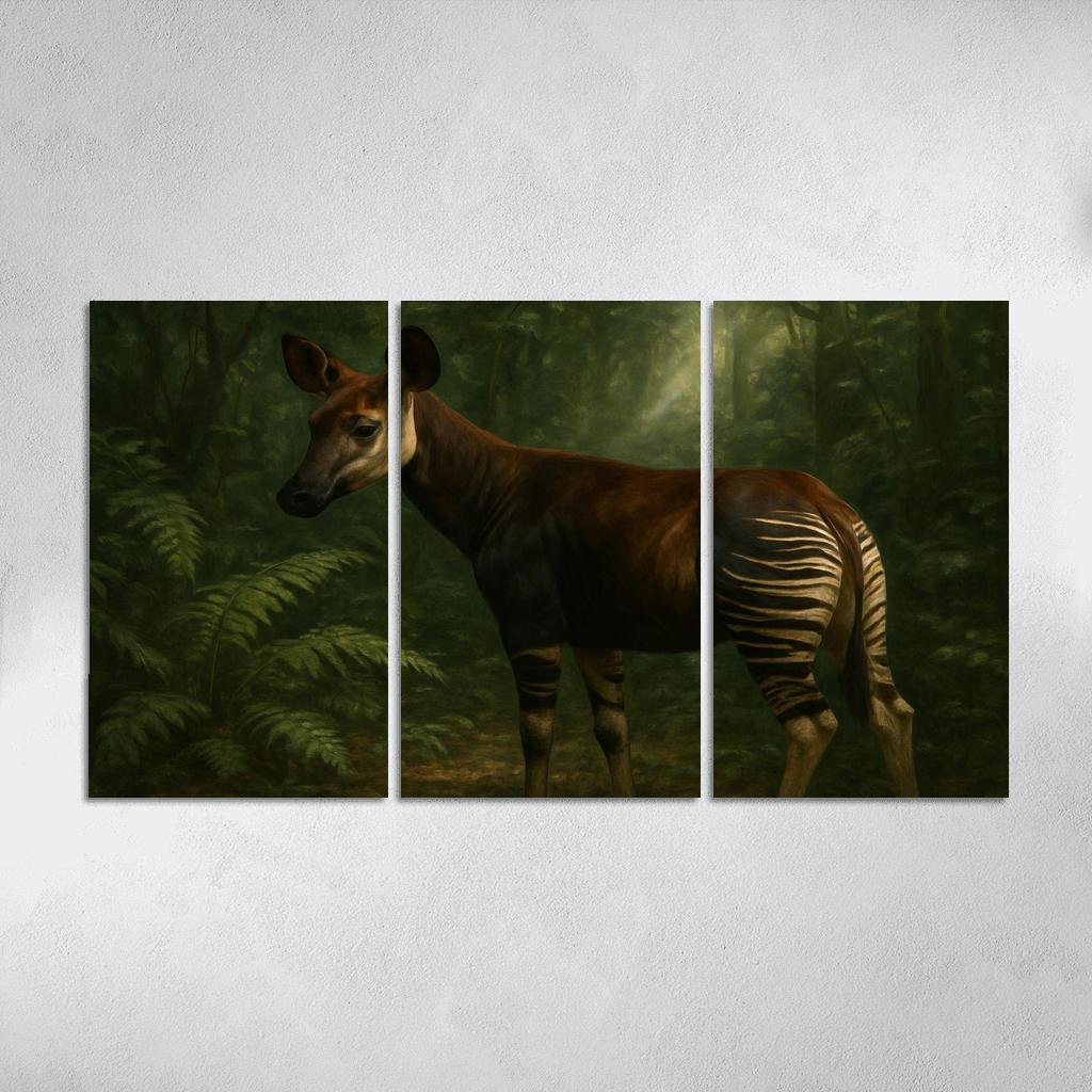 Okapi Among Dense Rainforest Understory art trends