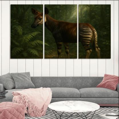 Okapi Among Dense Rainforest Understory art trends