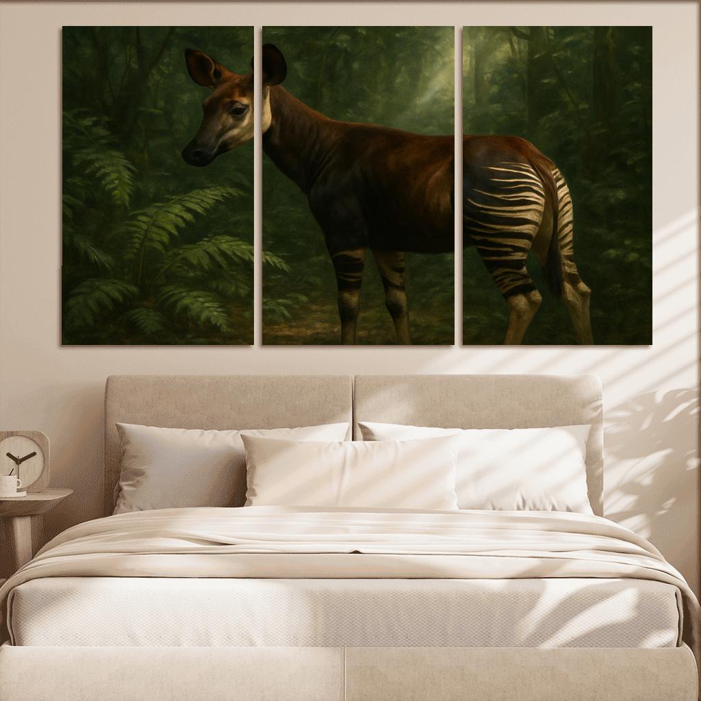 Okapi Among Dense Rainforest Understory art trends