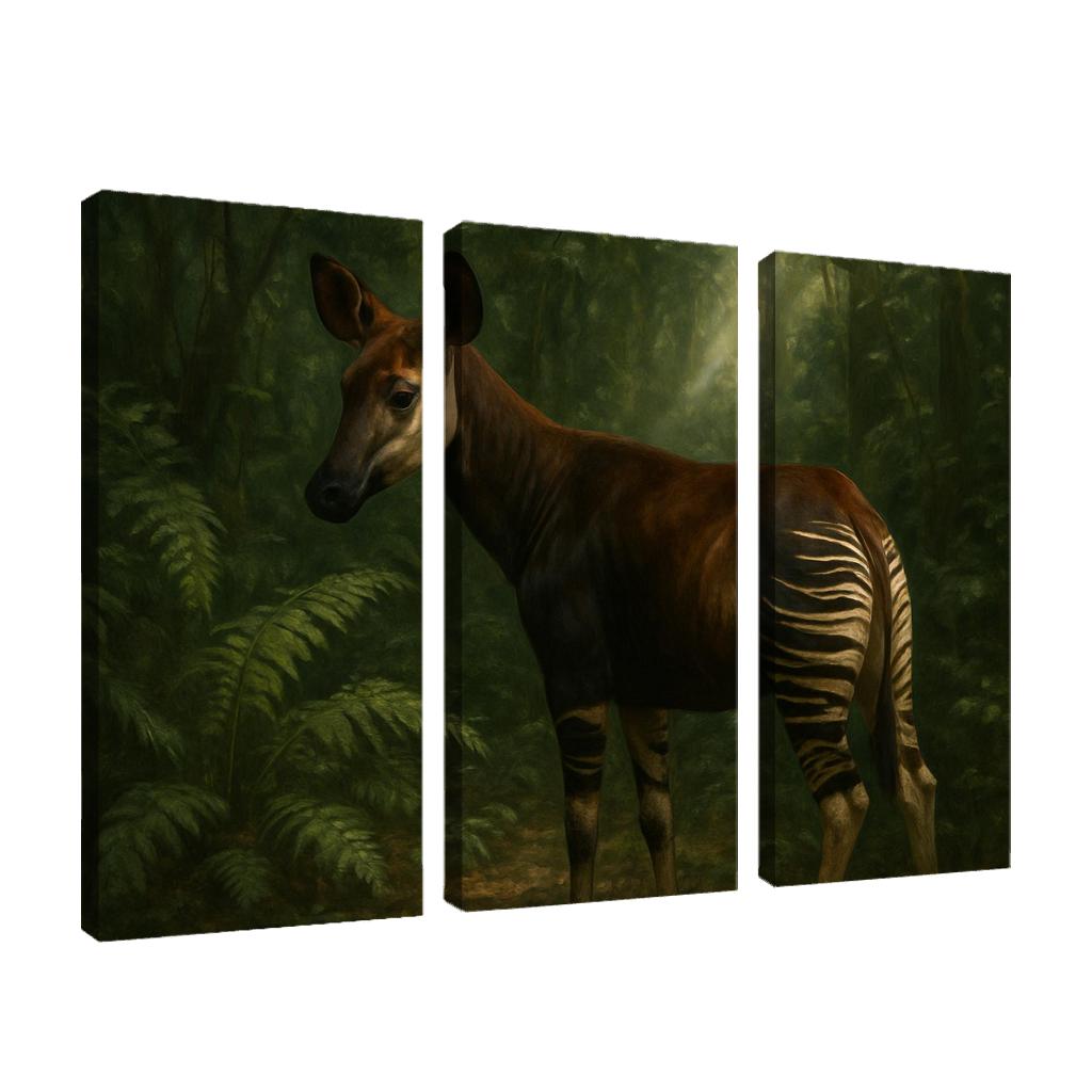 Okapi Among Dense Rainforest Understory art trends