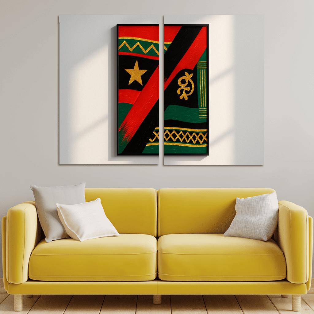 Pan African Color Harmony multi-panel paintings