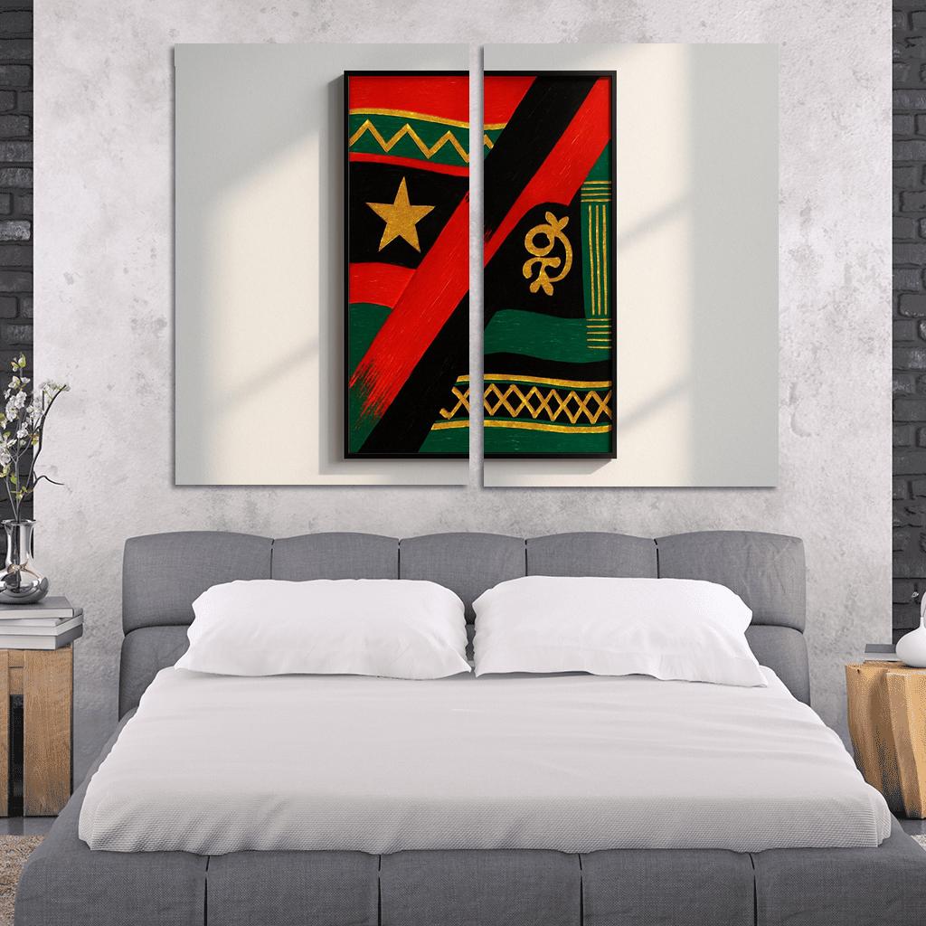 Pan African Color Harmony multi-panel paintings