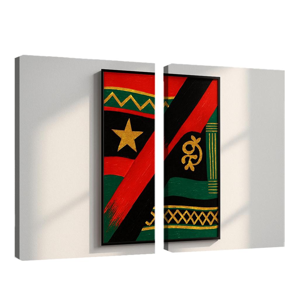 Pan African Color Harmony multi-panel paintings