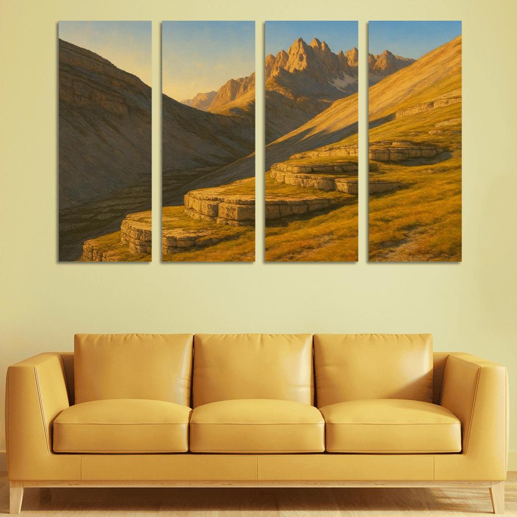 Sunlit Dolomite Terrace framed paintings