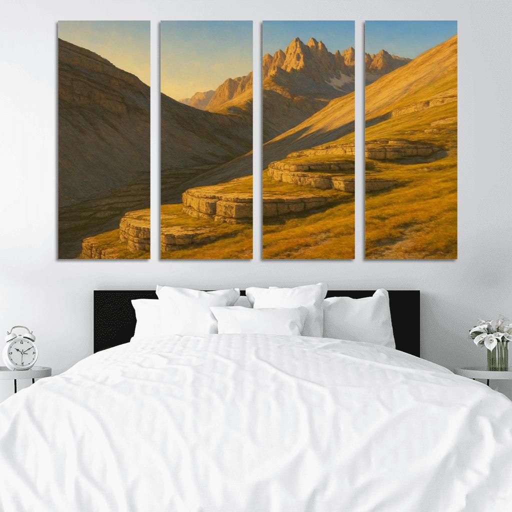 Sunlit Dolomite Terrace framed paintings