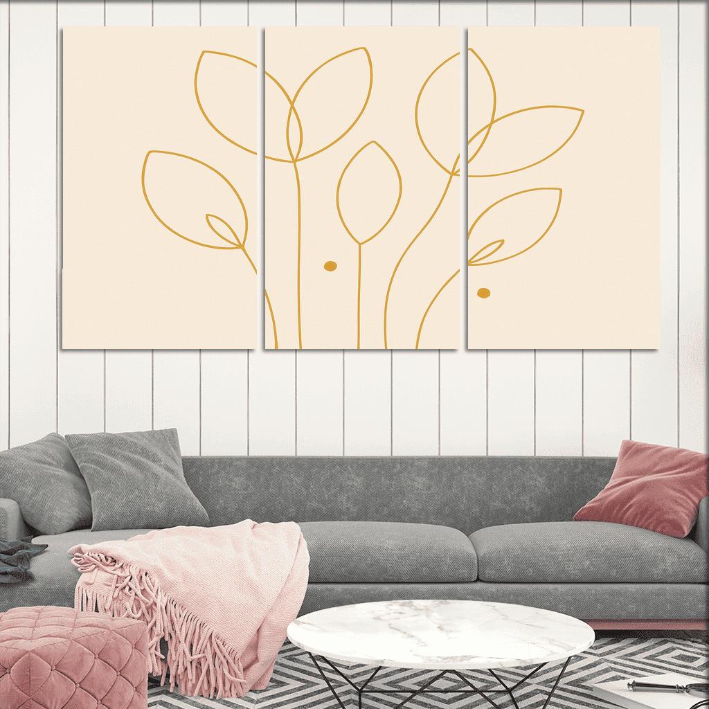 Silent Petal Geometry canvas paintings frame