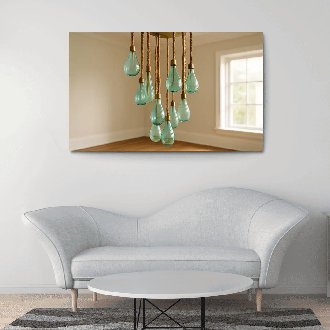 Terra Weave Chandelier framed paintings