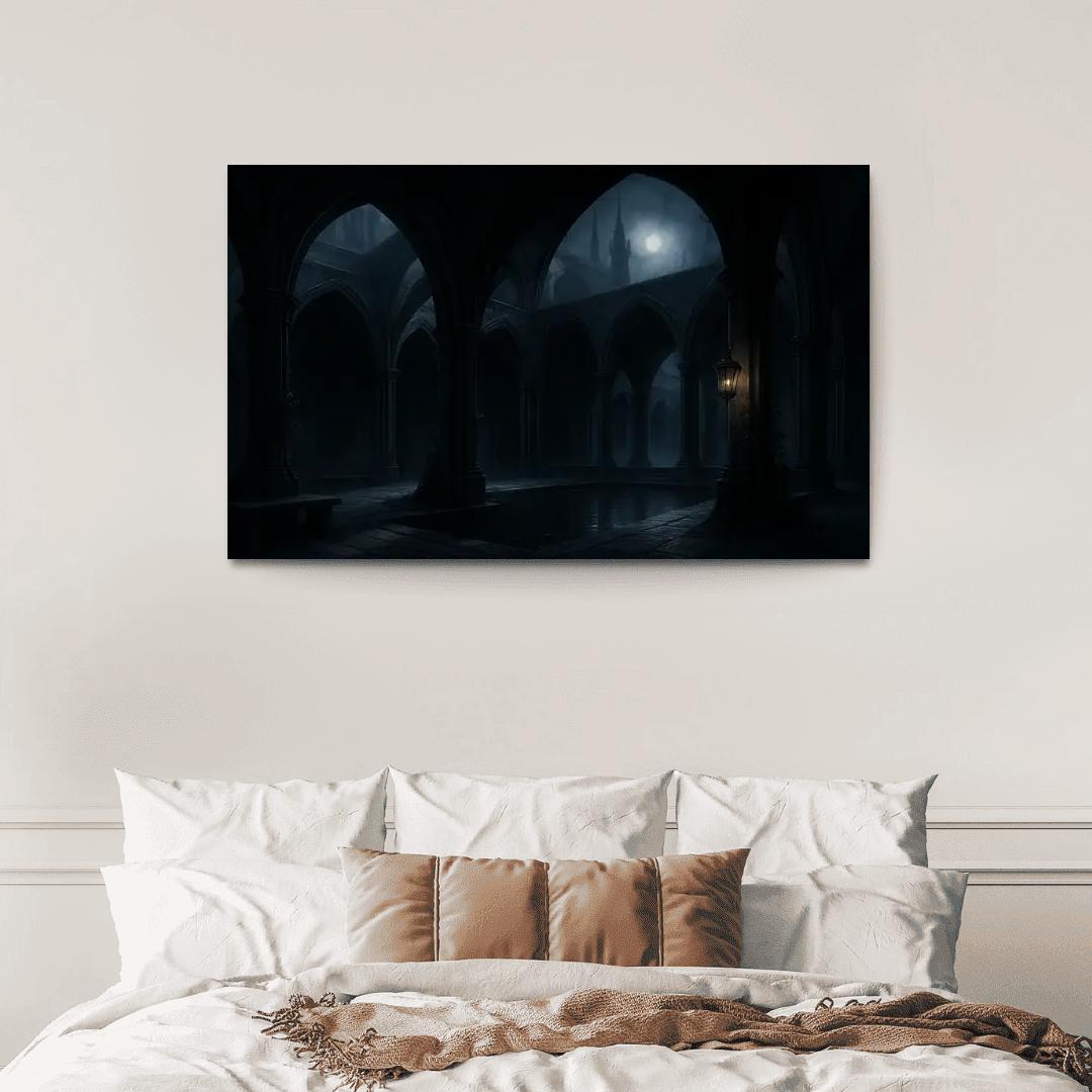 Nocturnal Cloister Atrium multi-panel paintings