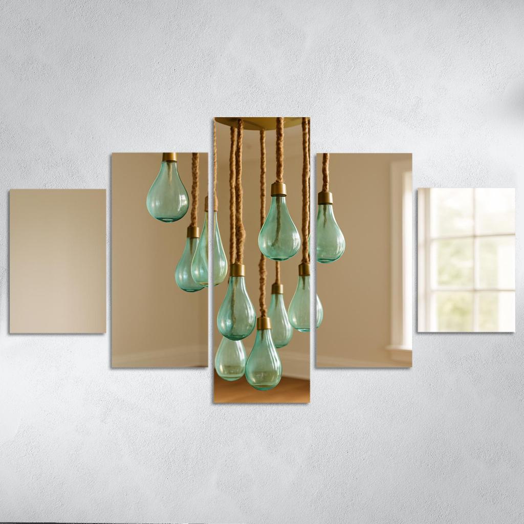 Terra Weave Chandelier framed paintings