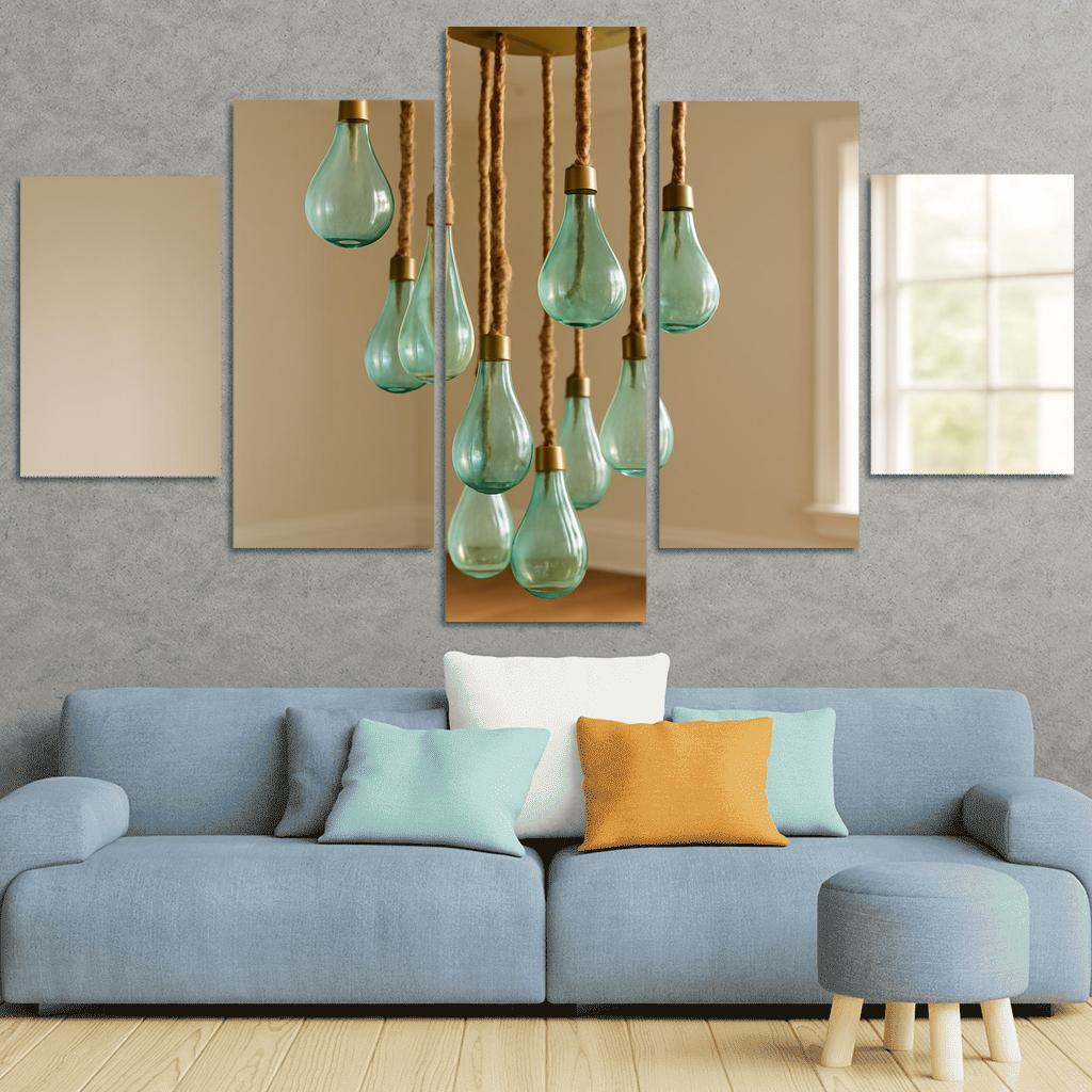 Terra Weave Chandelier framed paintings